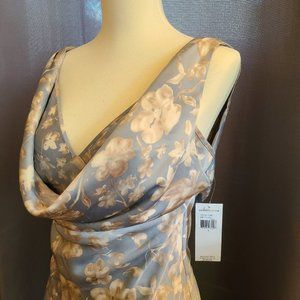 Denim & Supply Grey Floral Satin Maxi Dress